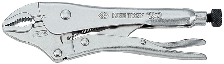 King Tony  6011-10R Зажим с фиксатором 250 мм, с закругленными губками 