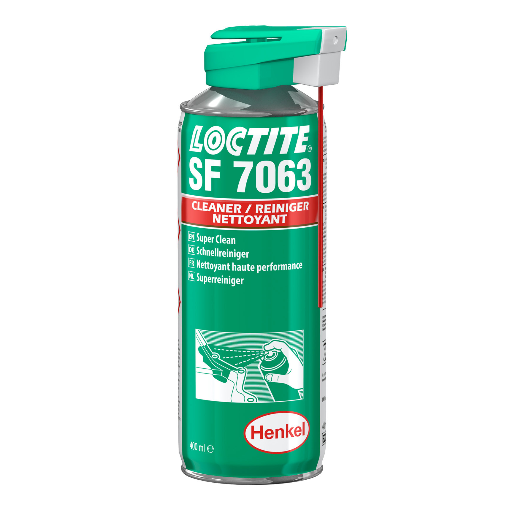 LOCTITE SF 7063 400мл Быстродействующий очиститель (спрей), для пластмасс, металлов